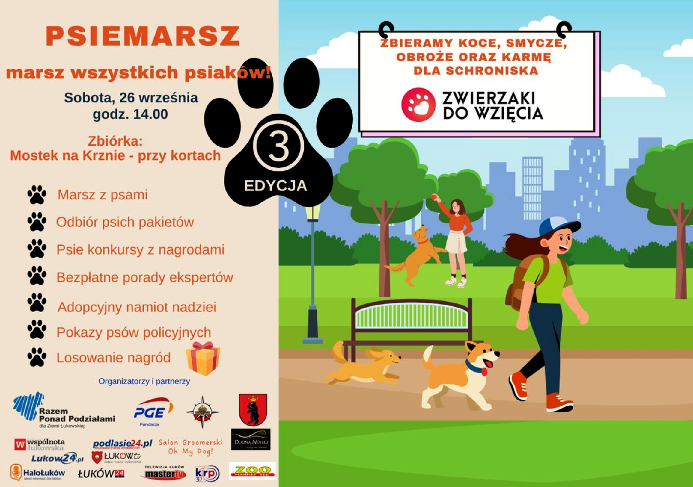 III PSIEMARSZ w Łukowie. W sobotę mieszkańcy ruszą na spacer ze swoimi czworonogami